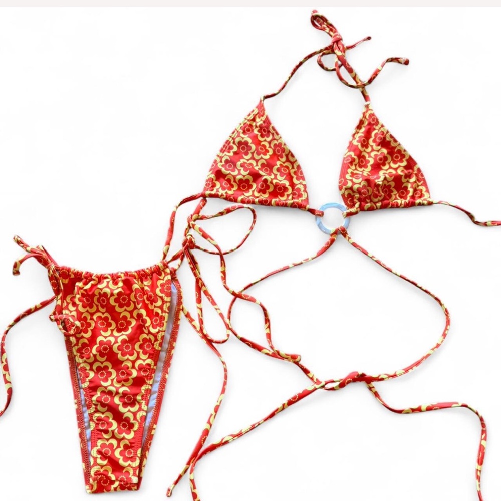 Floral Orange Bikini Set
